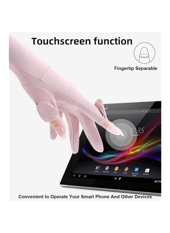 TRASSLE UV Sun Protection Gloves Women Non Slip Sun Gloves Driving Gloves Breathable Outdoor Cycling Gloves for Women,Full Finger Touchscreen Gloves  - Image 3