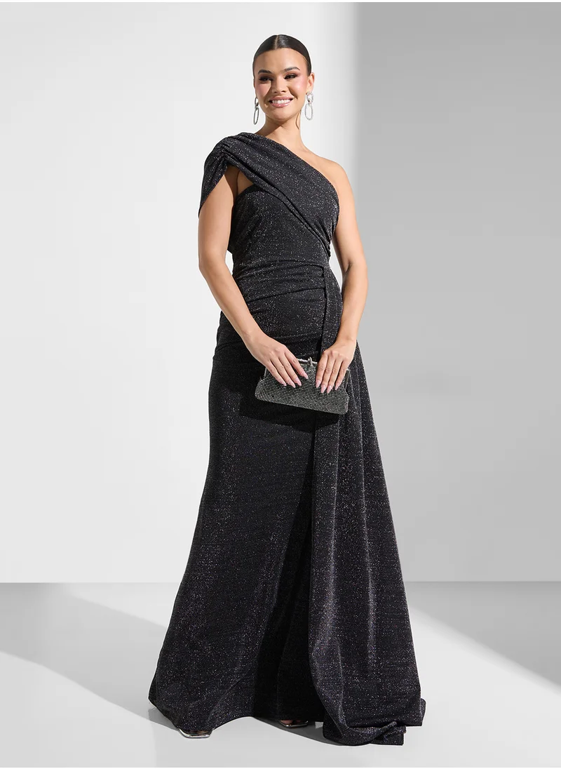 ايلا ليمتد اديشن One Shoulder Shimmer Dress With Side Trail