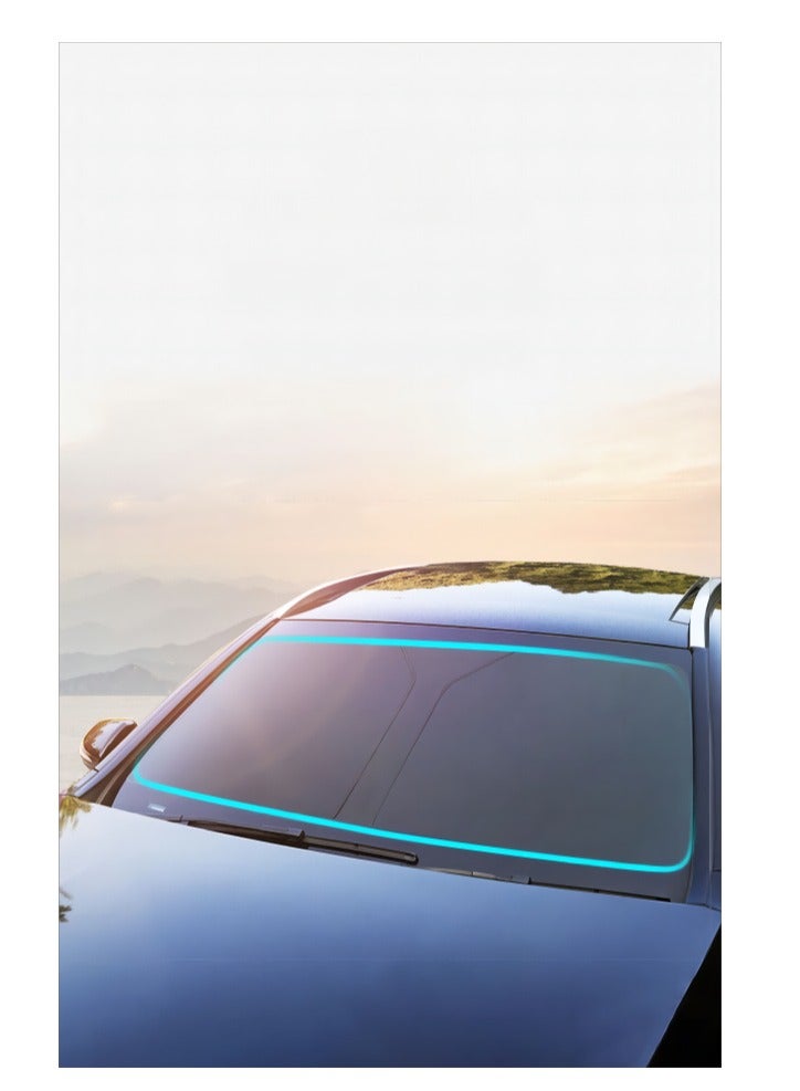 Car Windshield Sunshade 140cm x 70cm Keep Your Car Cool Visor Sunshade Foldable Reflective Blackout Panels for Most Cars SUVs - Image 2