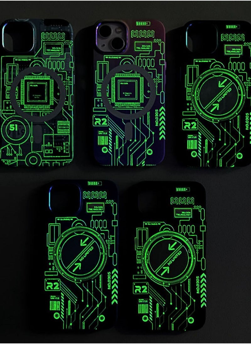 جراب مغناطيسي لاسلكي من Luminous Tech Circuit Board لهاتف iPhone 13 Pro Max مقاس 6.7 بوصة