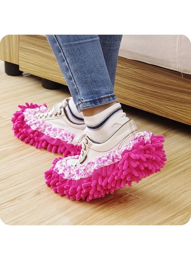 Pink Heavy Duty Reusable Mop Shoe Covers Non Slip Washable For Hardwood Tile Floors - Image 1