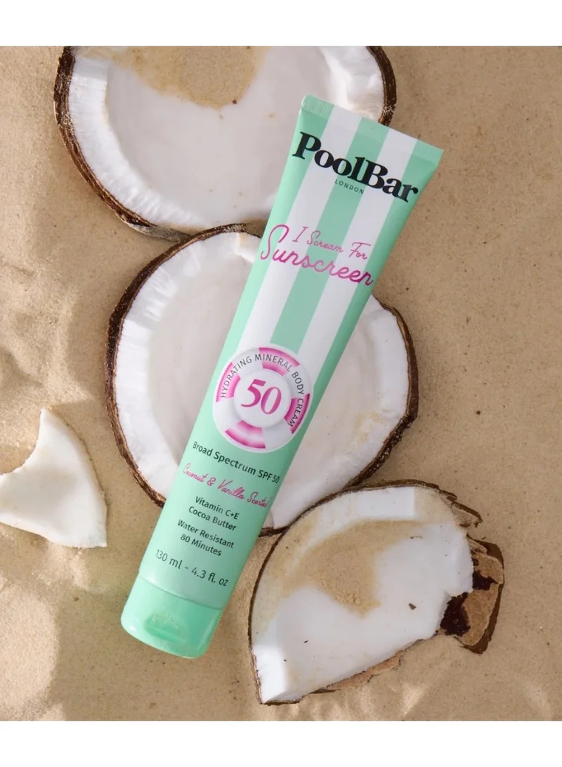 PoolBar London I Scream For Sunscreen Hydrating Mineral Body Sunscreen SPF50