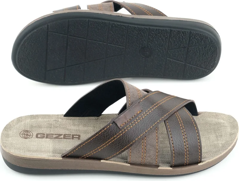 Gezer Summer Men's Artificial Leather Comfortable Sole Daily Slippers
