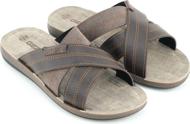Gezer Summer Men's Artificial Leather Comfortable Sole Daily Slippers