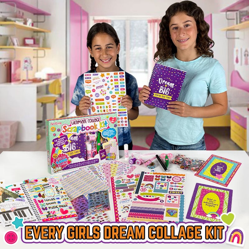 GirlZone Ultimate Collage Scrapbook Kit, Includes Scrapbook Stickers and Fun Scrapbook Accessories to Make an Amazing 40-Page Photo Album Scrapbook, Perfect for Valentine and Easter Gifts - Image 4