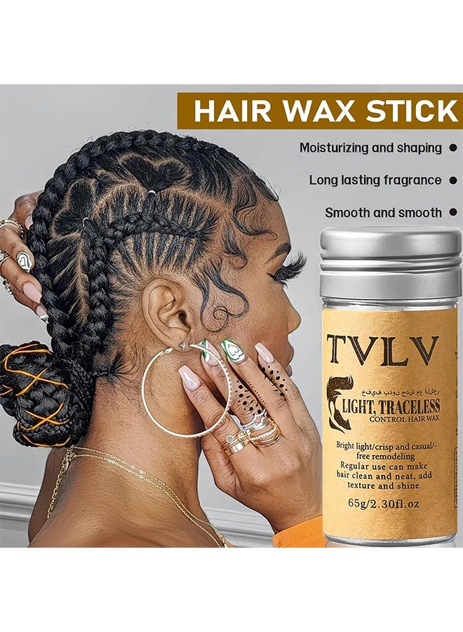 TVLV Light,Traceless Control Hair Wax Stick, Hair Styling Wax Set - Strong Hold Non-Greasy for All Hair Types | Includes Slick Stick & 3 Combs,65g - Image 3