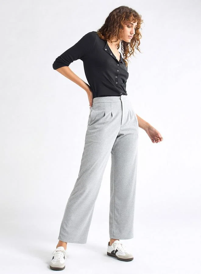 Splash FAV Textured Wide Leg Pants with Pockets