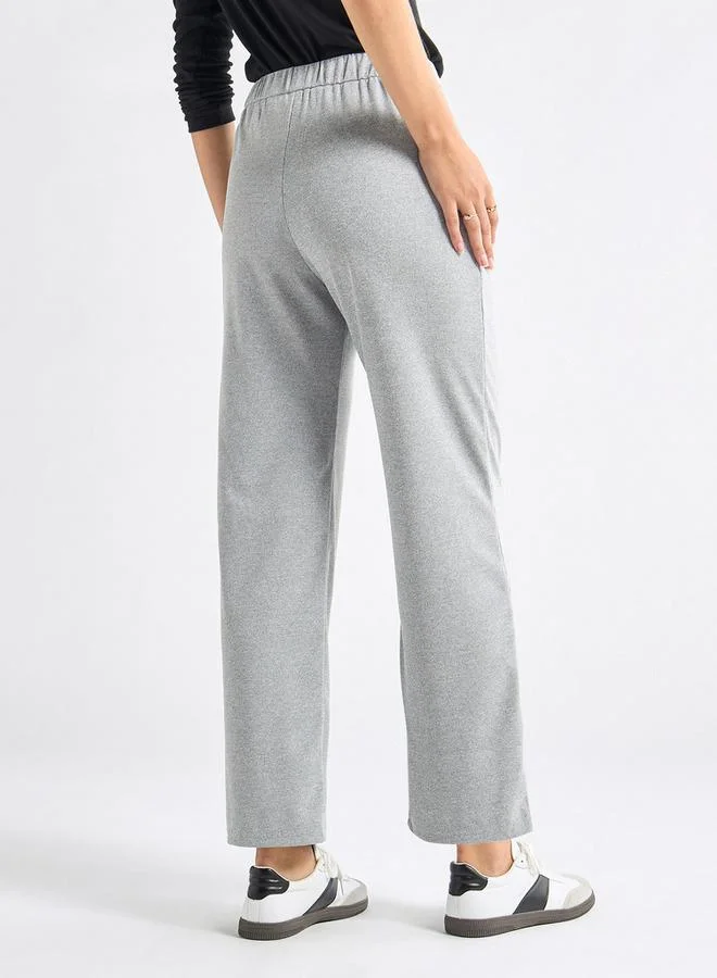 Splash FAV Textured Wide Leg Pants with Pockets