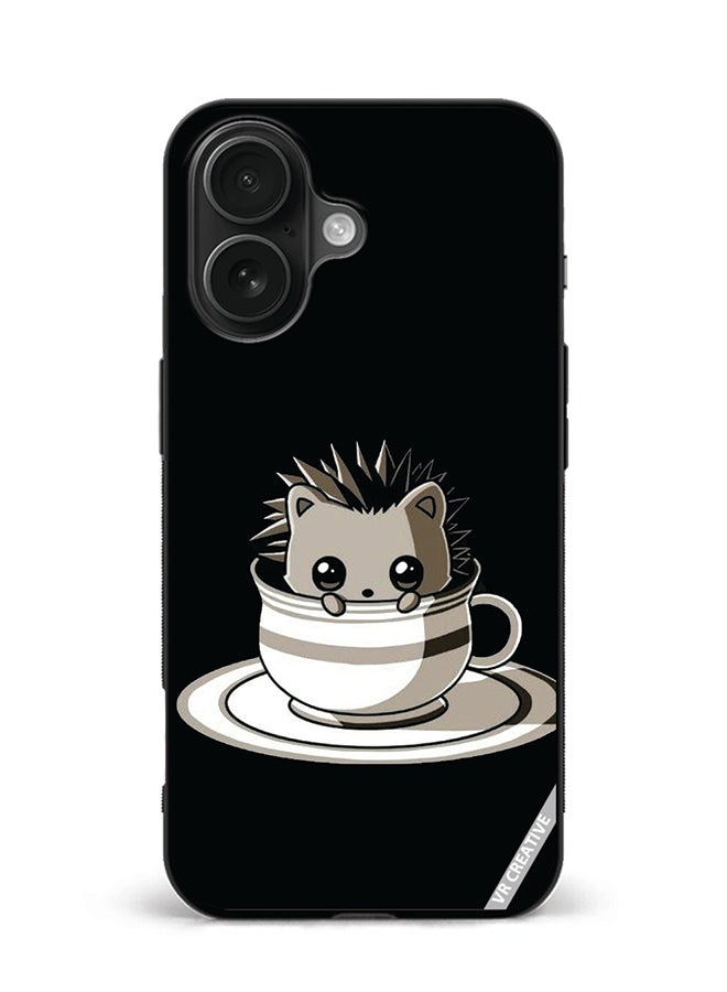 VR CREATIVE Protective Case Cover For Apple iPhone 16 Plus Cat In A Cup Design Multicolour