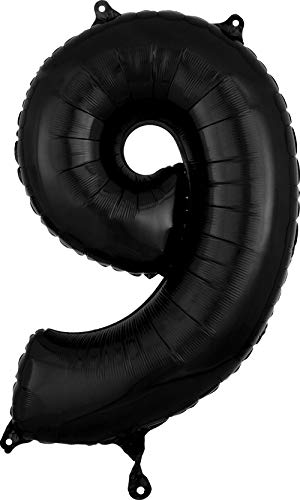 Wanna Party WP WANNA PARTY 26 Inch Big Black Balloons Numbers 9, Foil Helium Digital Balloons for Birthday Anniversary Party Festival Decorations, 1 Piece - Image 3