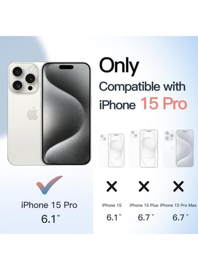 جي تيك جراب لهاتف iPhone 15 Pro مقاس 6.1 بوصة، غطاء ممتص للصدمات مقاوم للصدمات بلون سادة وإطار TPU غير لامع ومضاد للخدش وظهر شفاف وردي - Image 2
