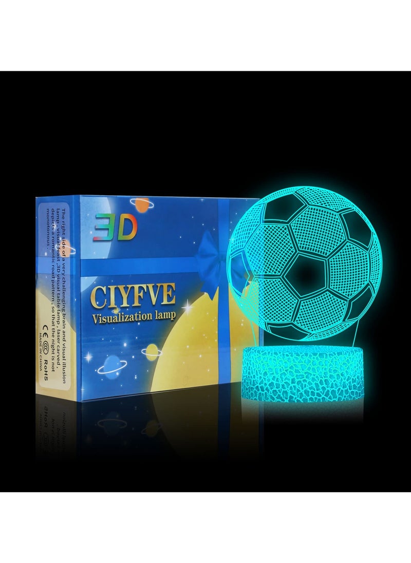 Generic - Glow-in-the-Dark Soccer Ball 3D Illusion Night Light,16 Colors Gradual Changing Touch Switch USB with remote Table Lamp for Holiday Gifts or Home Decorations from Tribal Stores - Image 1