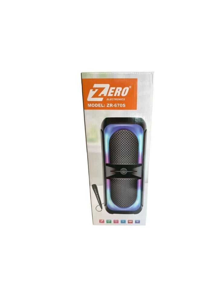 Zero - Speaker ZR-670S 1.0 with Microphone and Battery - Black Color - Image 1