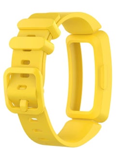 KASTWAVE Strap for Fitbit Ace 2, Soft Silicone Waterproof Bracelet Accessories, Replaceable Sport Fitness Watch Bands Wristbands for Fitbit Ace 2 for Kids Boys Girls, 1 Pcs, Yellow  - Image 1