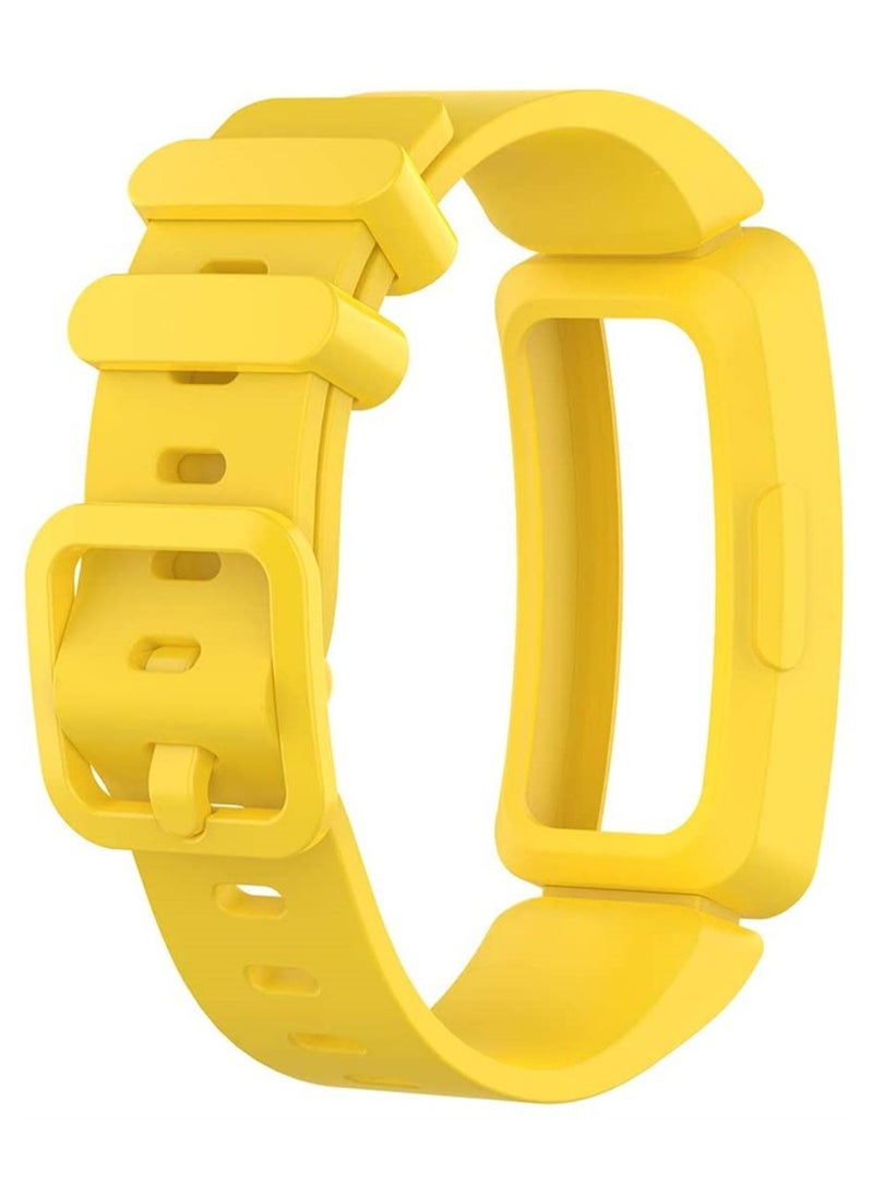 KASTWAVE - Strap for Fitbit Ace 2, Soft Silicone Waterproof Bracelet Accessories, Replaceable Sport Fitness Watch Bands Wristbands for Fitbit Ace 2 for Kids Boys Girls, 1 Pcs, Yellow - Image 1