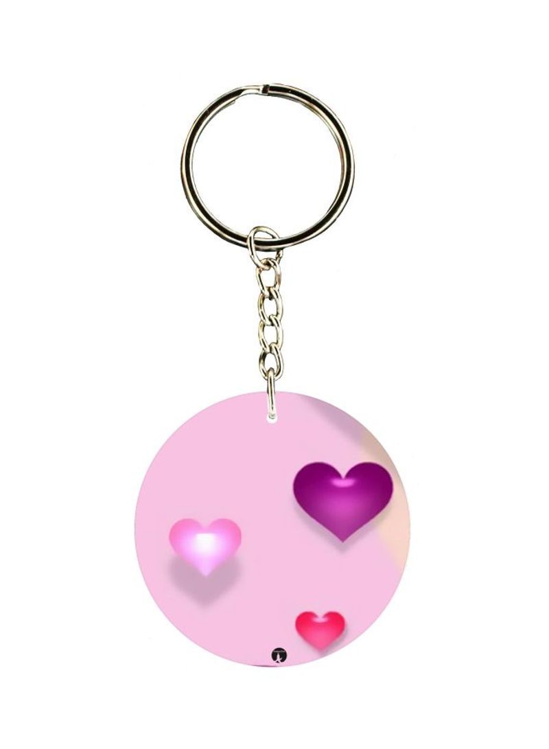 RKN Love Hearts Printed Double Sided Keychain