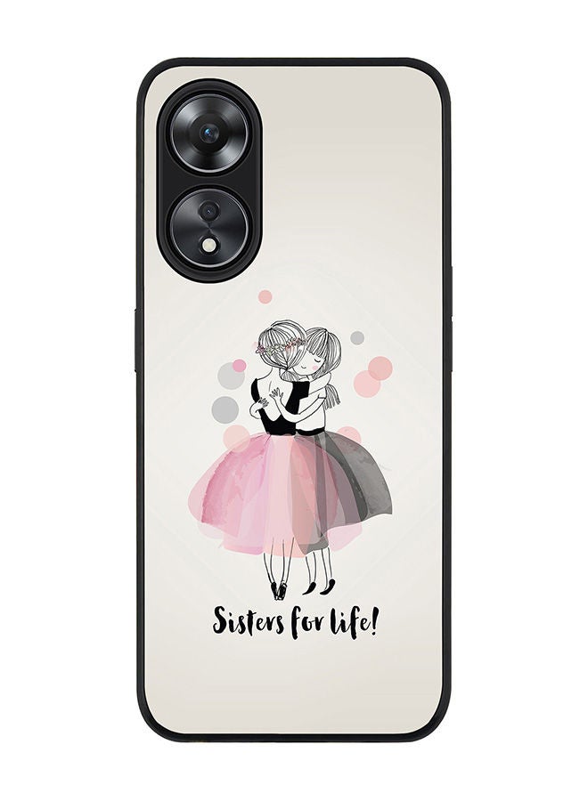 Stylizedd Rugged Black edge case for Oppo A78 5G / Oppo A58 5G Slim fit Soft Case Flexible Rubber Edges Anti Drop TPU Gel Thin Cover -  Sisters for Life! - Image 1