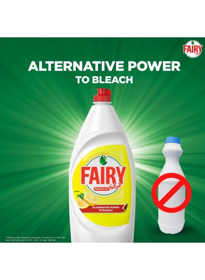 Fairy Max Plus Lemon Dishwashing Liquid with Bleach Alternative Power, 6x600ml - Image 4