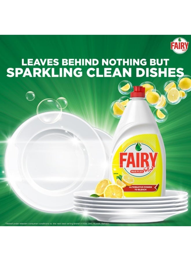 Fairy Max Plus Lemon Dishwashing Liquid with Bleach Alternative Power, 6x600ml - Image 5