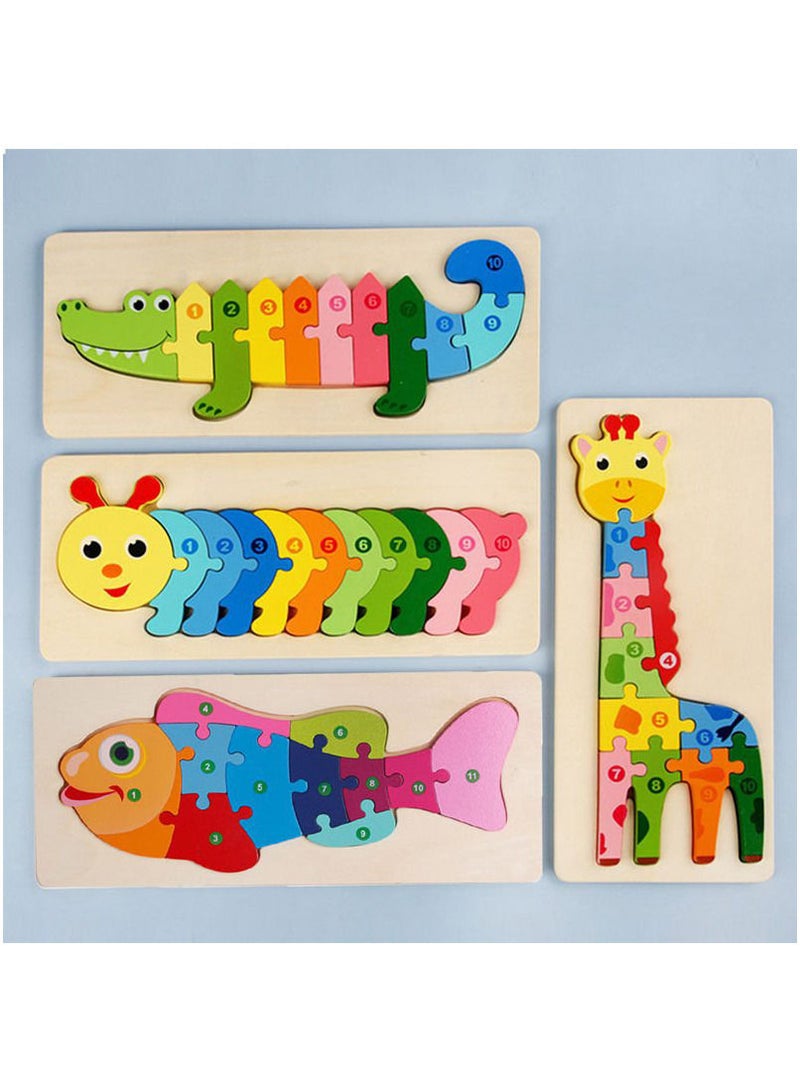 3D Educational Wooden Toy In The Shape Of A Giraffe - Image 2