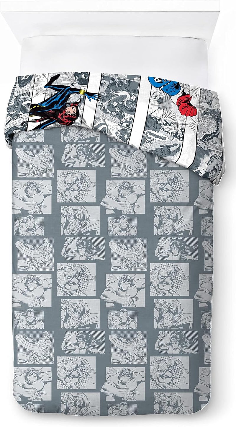 Jay Franco Marvel Comics Comic Cool, Children's Bed Linen Set 140x200 cm, 100% Cotton, Single Bed - Includes 1 Duvet Cover 140x200 cm, & 1 Pillowcase 80x80 cm All-round applied quality - Image 3