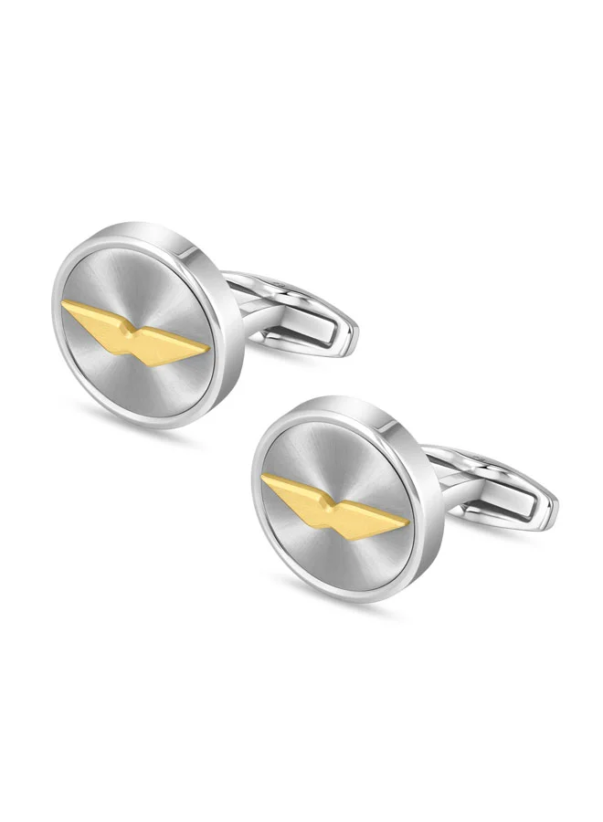 بوليس Bladeform Round Stainless Steel Cufflinks for Men