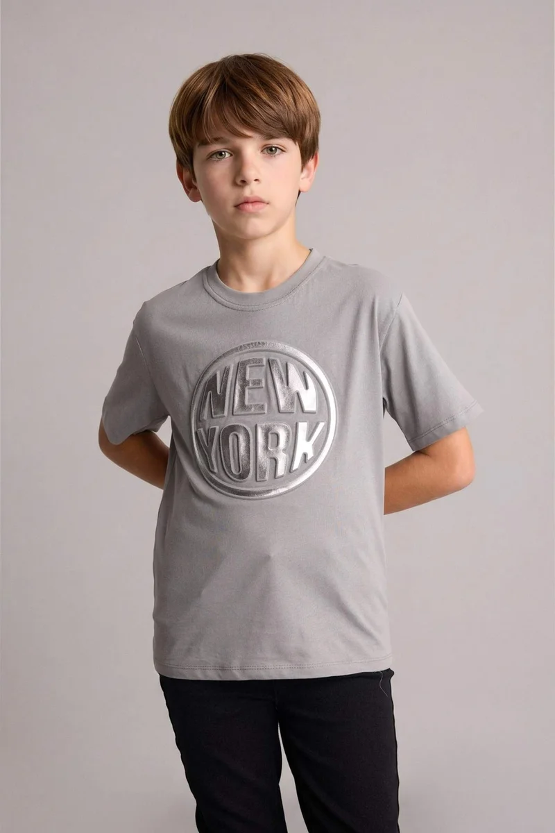 DeFacto Boy New Regular Fit Crew Neck Printed T-Shirt