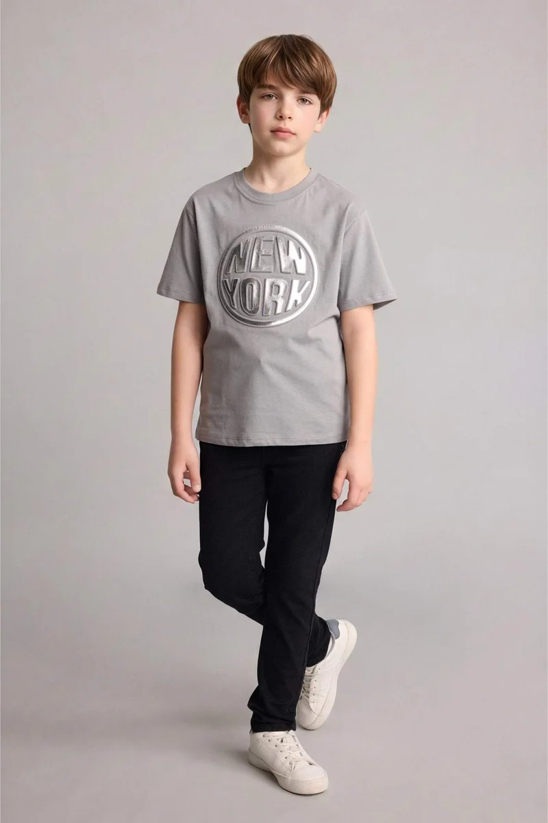 DeFacto Boy New Regular Fit Crew Neck Printed T-Shirt