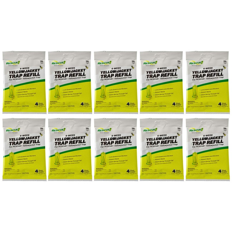 RESCUE! Yellowjacket Attractant â€“ for RESCUE! Reusable Yellowjacket Traps â€“ 4 Week Supply - 10 Pack - Image 1