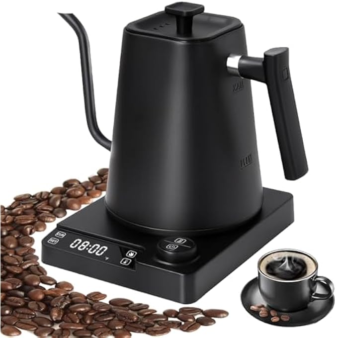 بوميفار غلاية شاي كهربائية قهوة مع إبريق من الفولاذ المقاوم للصدأ بنظام التحكم في درجة الحرارة بنظام الإغلاق التلقائي بنظام 1200 واط إيقاف تلقائي أسود غير لامع - Image 2