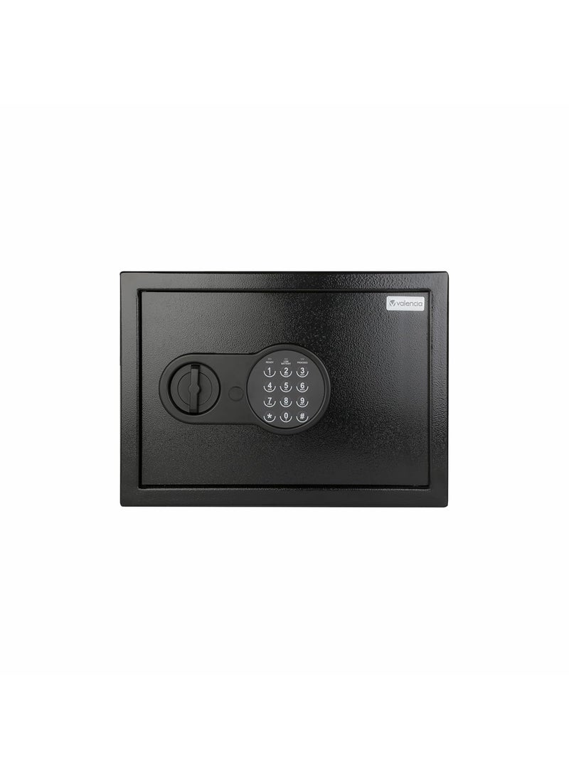 VALENCIA - Valencia Crux 300 Digital Safe Locker for Home Office Hotels 27 Litres Digital Lock Pin Code Knob Access Emergency Key Salient Light Indicators Tijori Locker Safes Black - Image 1