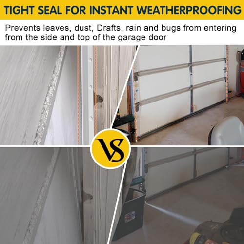 Nayotaa Garage Door Seal Top and Sides - 40 FT TPE Weather Stripping Garage Door Seal Replacement Weatherproofing Universal Sealing, White - Image 4