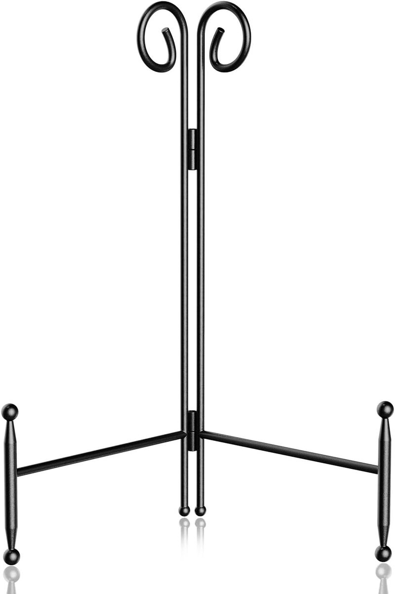 SVENJBB Plate Stand and Holder Display Stand 12 Inch, Black Iron Picture Frame Stand for Display, Collapsible and Portable Easel Stand for Table (1 Pack) - Image 1