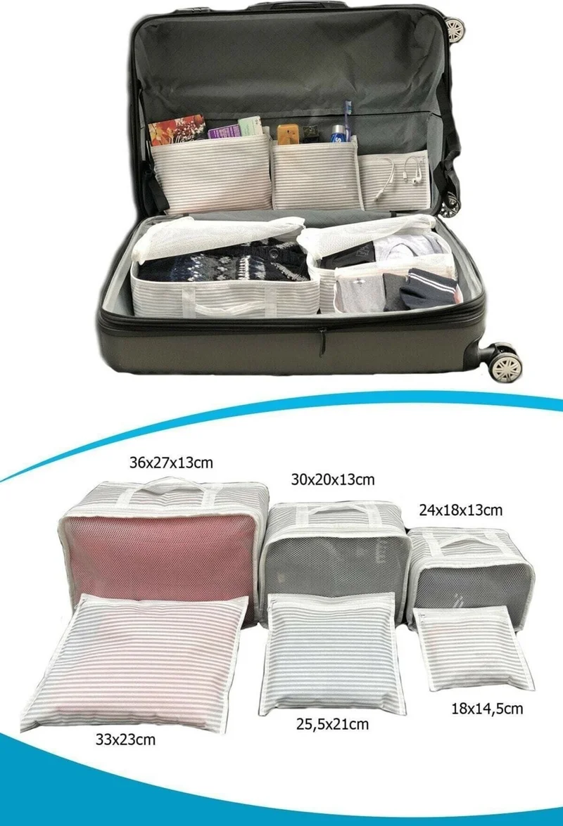 Rennway Mother Baby Hospital Bag Organizer 6 Pieces