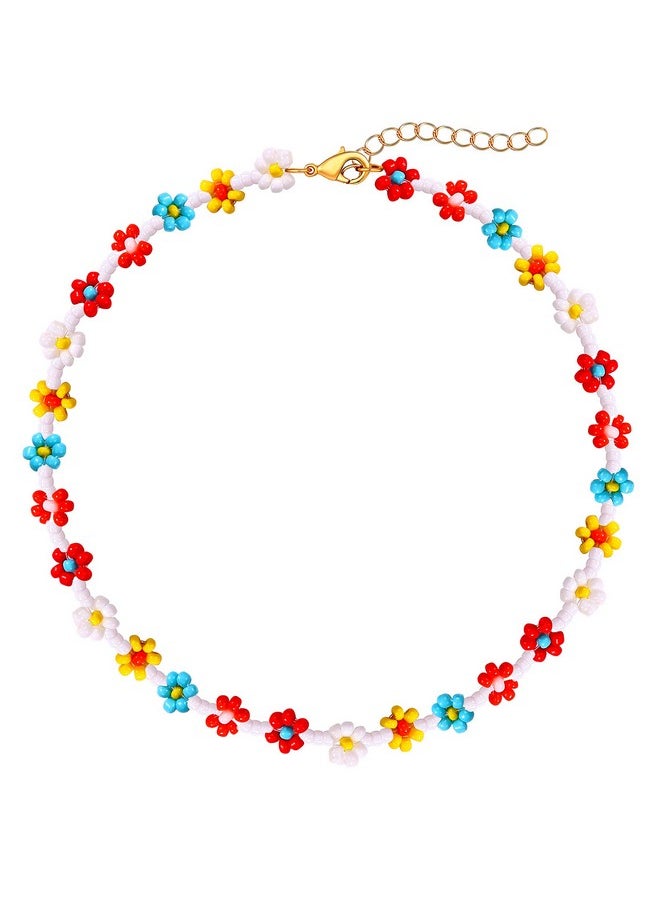 BVGA Beaded Choker Necklaces For Women Colorful Flower Shaped Beads Chocker Boho Necklaces Cute Beach Necklace For Teen Girls Jewelry Gifts  - Image 1