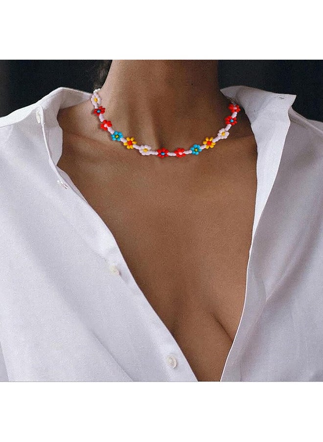 BVGA Beaded Choker Necklaces For Women Colorful Flower Shaped Beads Chocker Boho Necklaces Cute Beach Necklace For Teen Girls Jewelry Gifts  - Image 3
