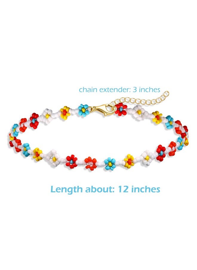 BVGA Beaded Choker Necklaces For Women Colorful Flower Shaped Beads Chocker Boho Necklaces Cute Beach Necklace For Teen Girls Jewelry Gifts  - Image 2