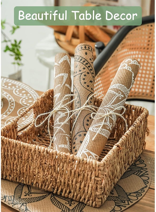 meayul Set Of 6 Round Plate Mat, PVC Place Mat, Heat Resistant Table Mats, Dining Table Mat Vintage Washable table Mat, for Kitchen Dining Table and Coffee Table Decor - Image 4