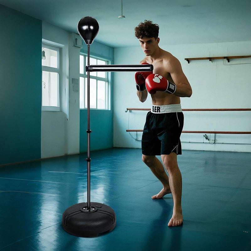 INNOLIFE Height Adjustable Boxing Bar, Boxing Spinning Bar with Punching Bag, Speed Trainer for Home Gym, Black - Image 5