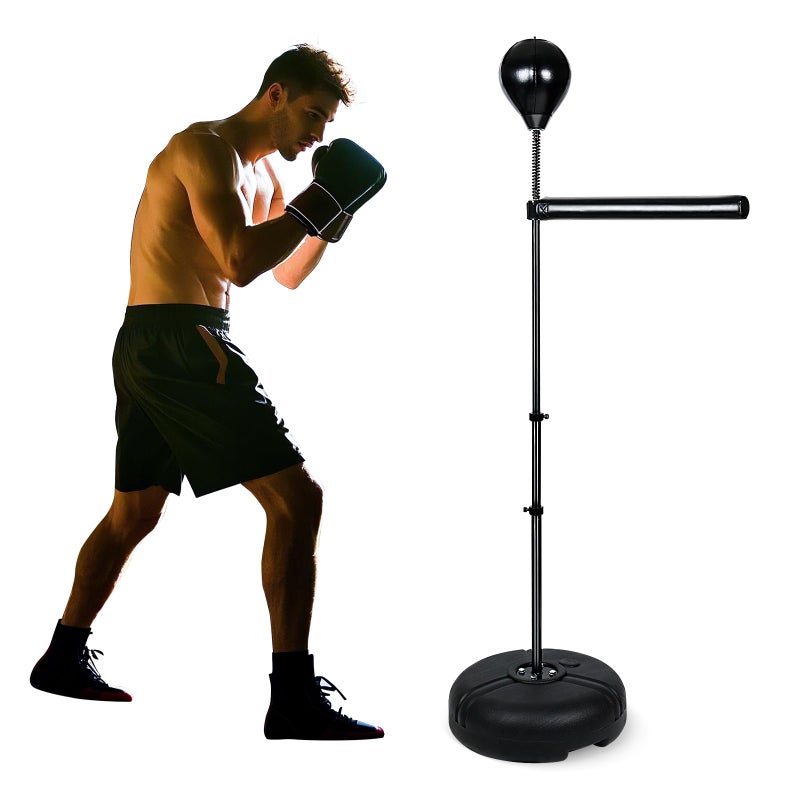 INNOLIFE Height Adjustable Boxing Bar, Boxing Spinning Bar with Punching Bag, Speed Trainer for Home Gym, Black - Image 1