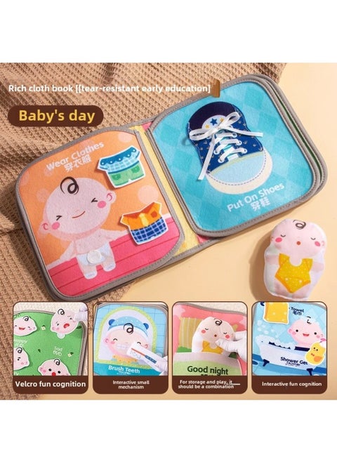 Tear The Book Baby Baby Early Education Cloth Book Tear Not To Rot Can Bite 6 Months 8 Hook And Loop Toy Quiet Book Enlightenment-Color:Unbreakable Cloth Book