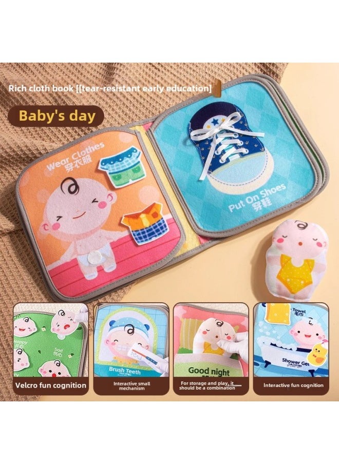 Tear The Book Baby Baby Early Education Cloth Book Tear Not To Rot Can Bite 6 Months 8 Hook And Loop Toy Quiet Book Enlightenment-Color:Unbreakable Cloth Book  - Image 1