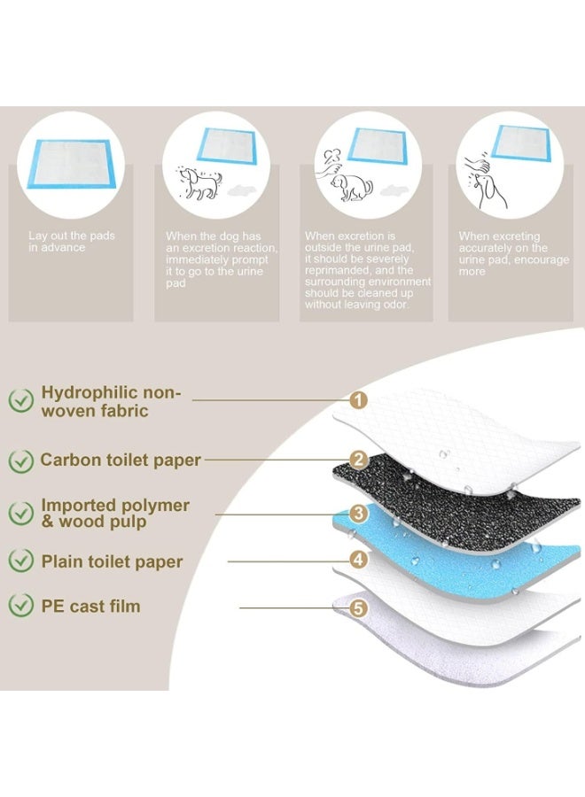 فوط تبول ممتصة سريعة الجفاف ومقاومة للتسرب للاستخدام مرة واحدة، فوط تدريبية قابلة للتصرف للحيوانات الأليفة مع 5 طبقات شديدة الامتصاص، فوط تدريب للجرو للتدريب على استخدام الحمام للحيوانات الأليفة بحجم 60x60 سم، 40 قطعة - Image 3