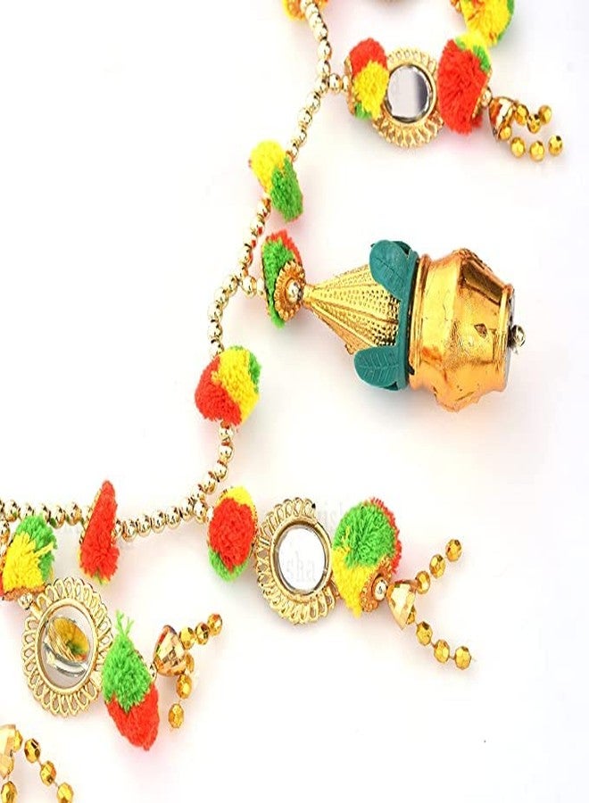 Evisha باب معلق من Evisha Toran Bandhanwar لتزيين ديوالي باب معلق لديكور المنزل (3 أقدام) (Kalash) - Image 3