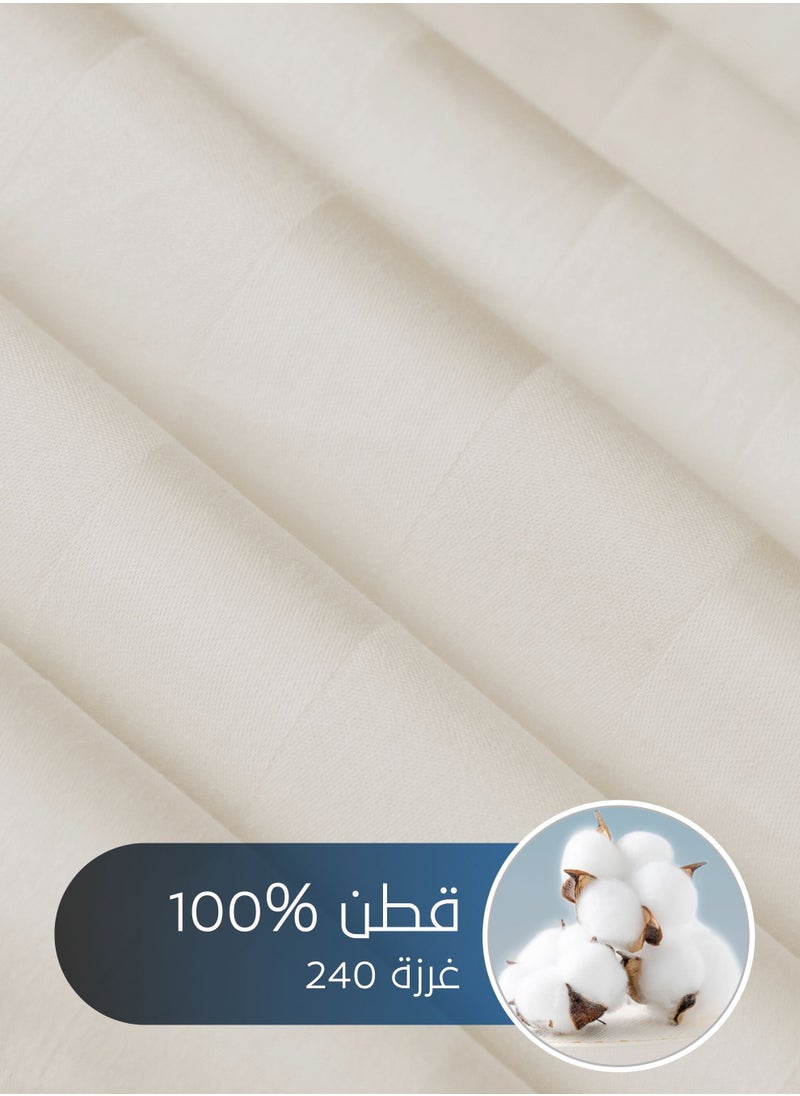 Master Home Textile - Cotton Hotel Comforter Sets, Fits 160 cm x 200 cm Size Bed, Duvet Filling Included, 5 Pcs Queen Size, Hotel Stripe Pattern - Image 1