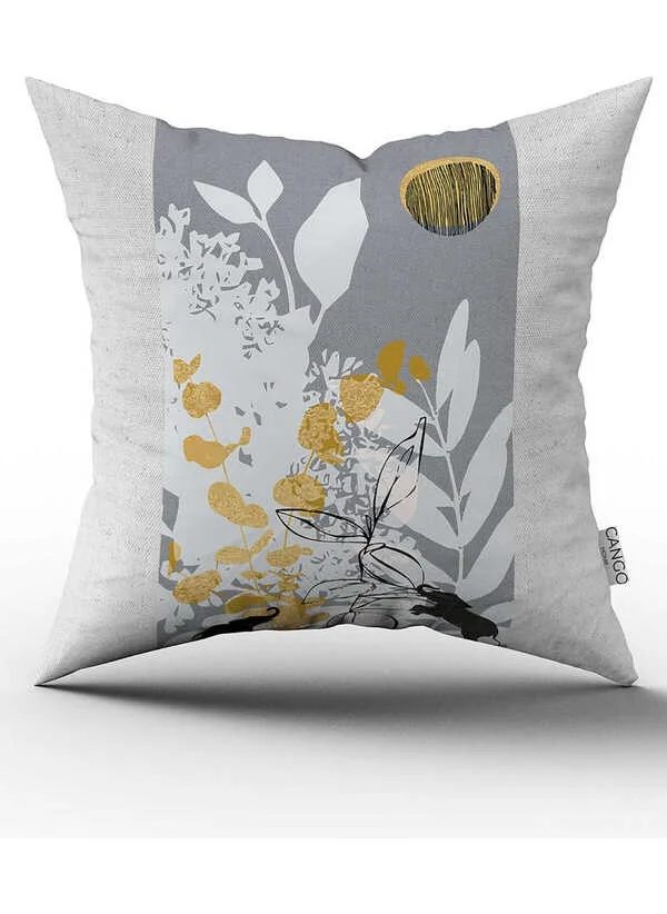 Cango Home Double Sided Gray Black Modern Decorative Elephant Patterned Digital Printed Throw Pillow Cover CGH1084