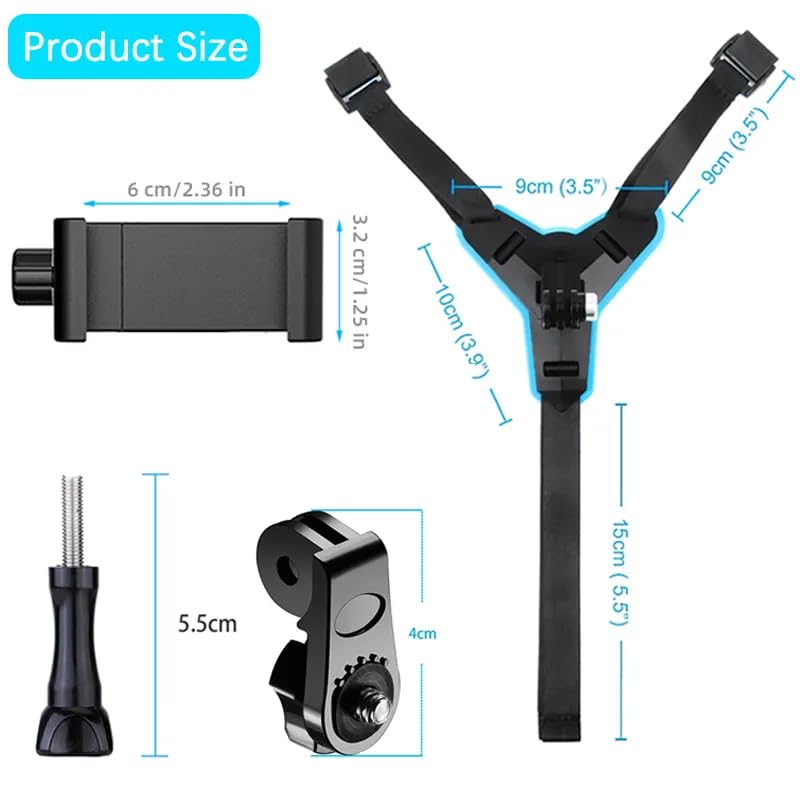 Like Star Multipurpose Helmet Chin Strap Mount with Mobile Holder Clip & Screw Compatible with All Smart Phones Go pro Hero 9/8/7/6,SJCAM, Yi, DJI Osmo Action & Other Action Cameras - Image 5
