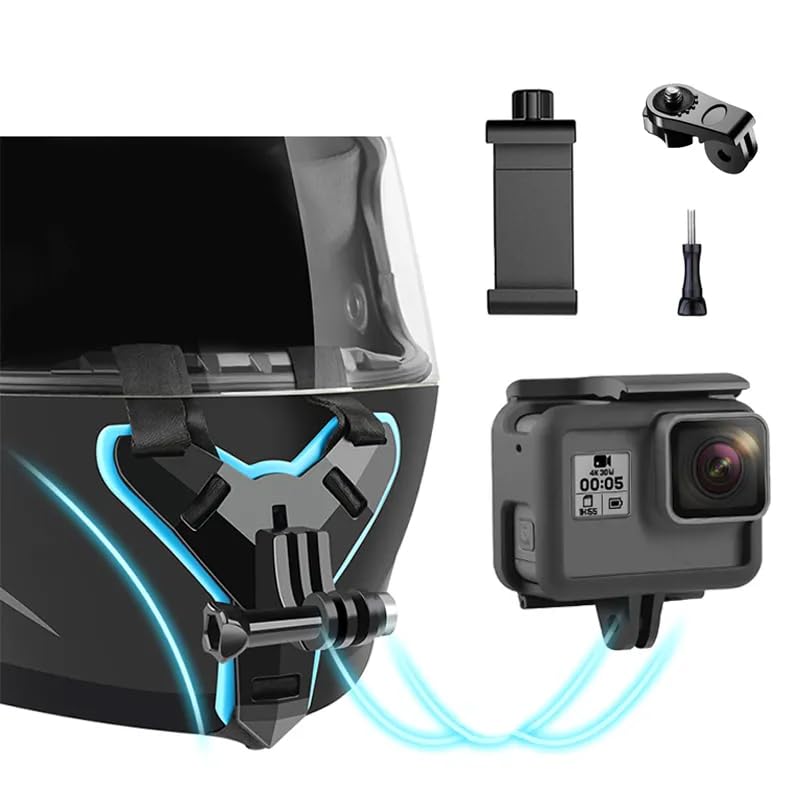 Like Star Multipurpose Helmet Chin Strap Mount with Mobile Holder Clip & Screw Compatible with All Smart Phones Go pro Hero 9/8/7/6,SJCAM, Yi, DJI Osmo Action & Other Action Cameras - Image 4