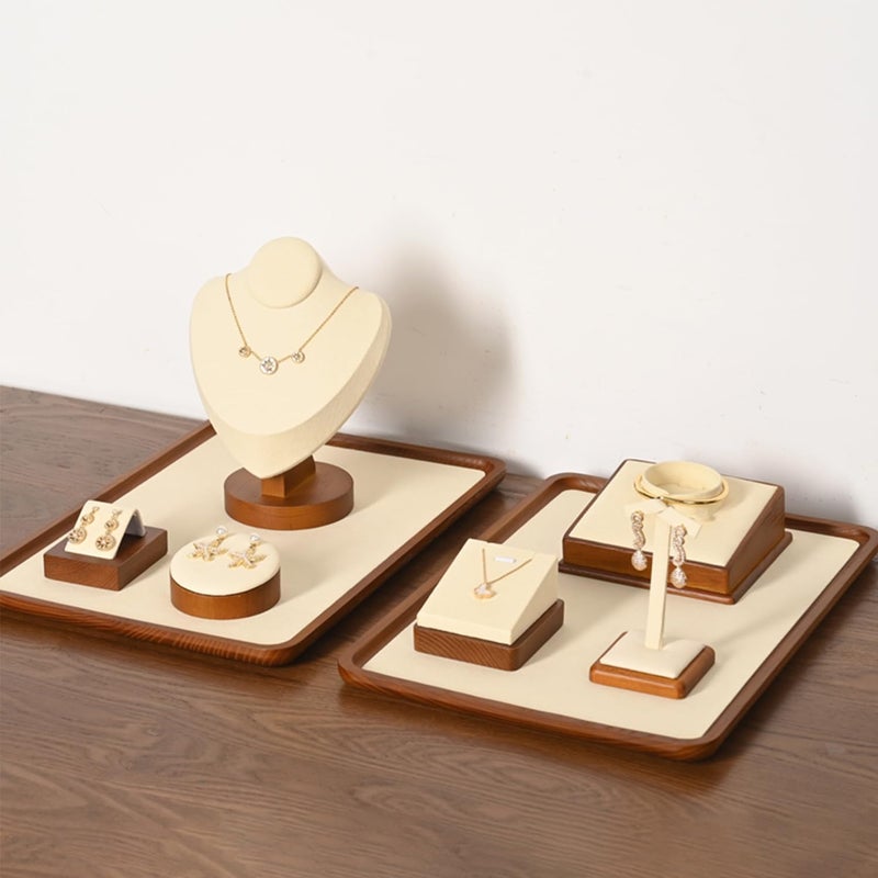 Woodten Solid Wood Jewelry Tray - Elegant Display Stand for Rings, Earrings, Bracelets & Necklaces - Image 2