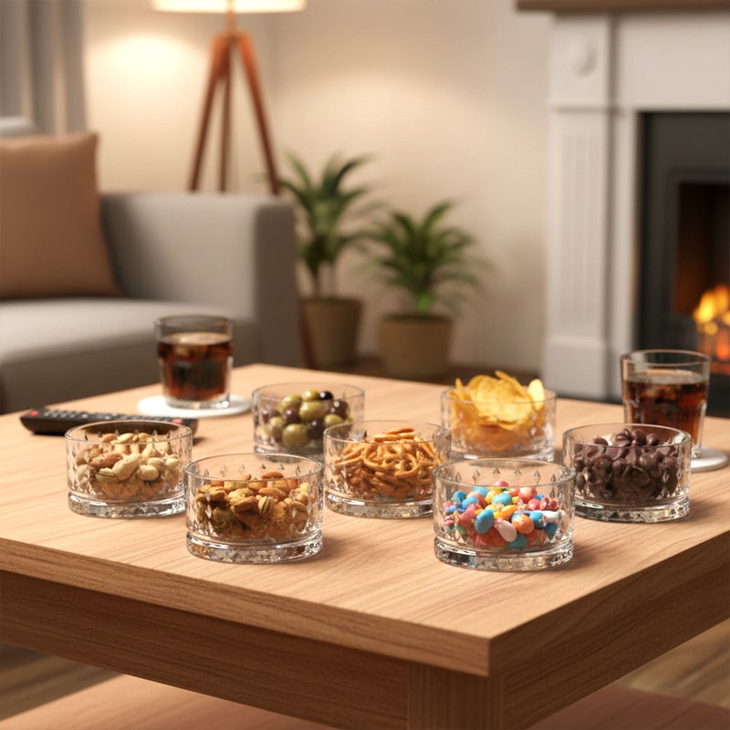 كويزين أرت طقم أوعية زجاجية من كويزين آرت، مصنوعة من زجاج الصودا والجير، مكون من 6 قطع، شفافة | أوعية تقديم زجاجية شفافة بسعة 220 مل للحلويات والوجبات الخفيفة والحساء | أدوات مائدة آمنة للاستخدام مع الطعام في المطبخ وغرفة الطعام - Image 4